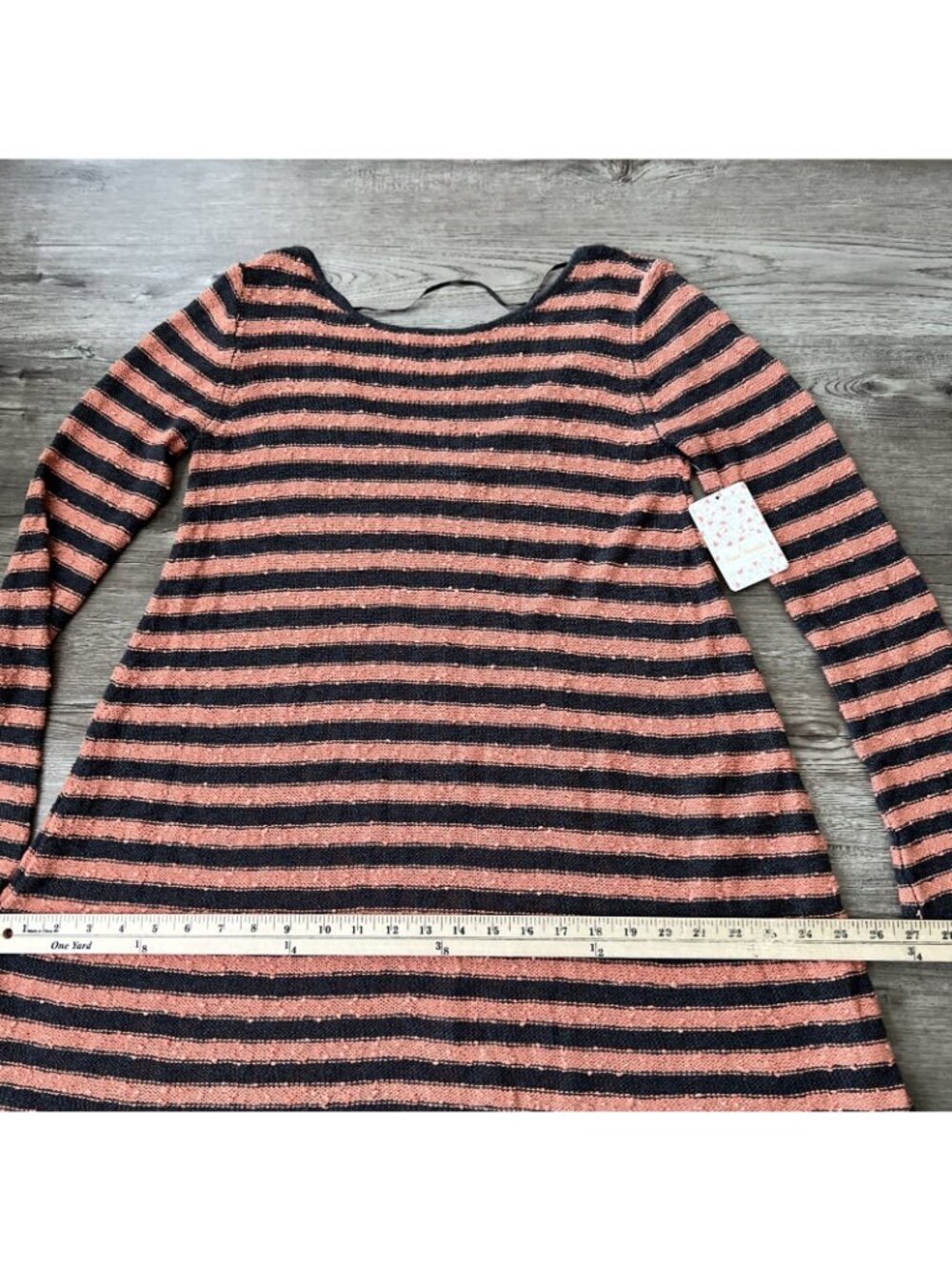 Free People Striped Mini Dress Womens‎ XS Long Sleeve Tunic Boucle Knit NWT - Picture 11 of 15